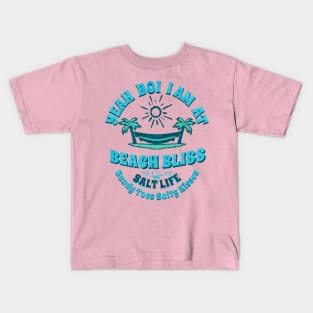 Summer Beach Vacation Beach Bliss Tropical Island Palm Trees Sun Vintage 90s T-Shirt Kids T-Shirt